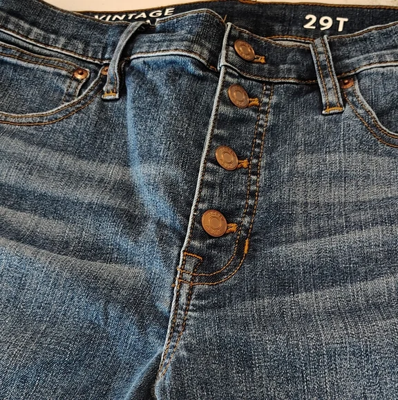 J.Crew Reimagined Vintage Slim Straight Women's Size 29 T Button Fly Blue Jeans - Picture 3 of 11